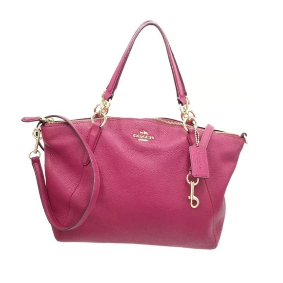 Coach Handbags - NEW COACH Authentic Kelsey Ruby Pink Pebbled Leather Bag